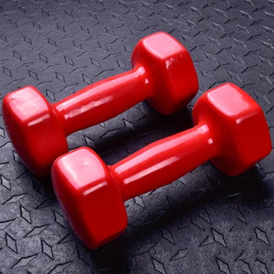 Low Price Gym Fitness Equipment Hex Dumbbells Colourful Vinyl Iron Dumbbell
