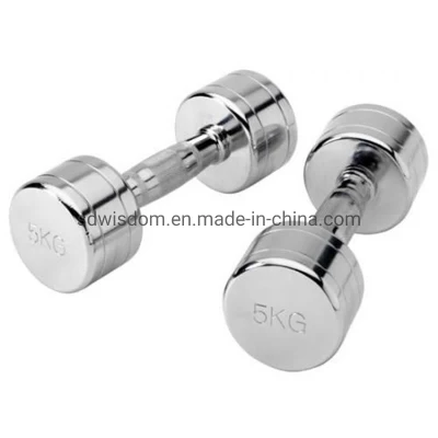 Gym Equipment Free Weight Fixed Electroplating Hard Chrome Dumbbell for Home