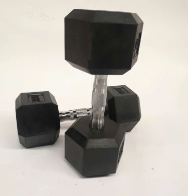 Hex Dumbbell Rubber Coated Solid Steel Cast Hex Weights Dumbbells