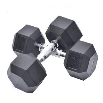 Gym Weights Rubber Hexagon Hex Dumbbells