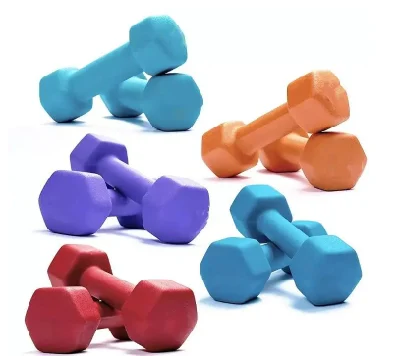 Cheaper Home Exercise Gym Women Solid Cast Iron Colorful Vinyl Hex Rubber Dumbbell