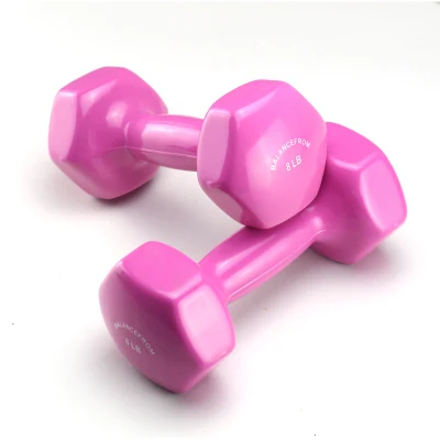 Gym Equipment Wholesale Factory Manufacture Power Training Gym Dumbbell Strength Equipment Custom Lady Dumbbell Rubber Hex Dumbbell