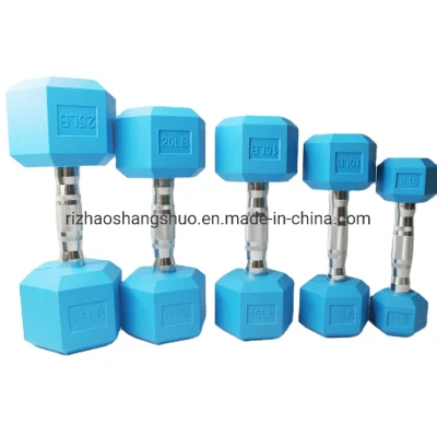Manufacturer Gym Equipment Weight Lifting Wholesale Kg Lb Pound Color Hex Rubber Dumbbell