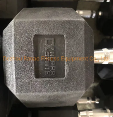 Gym Used Factory Customized Logo Cheap Kg & Lb Hex Rubber Dumbbell
