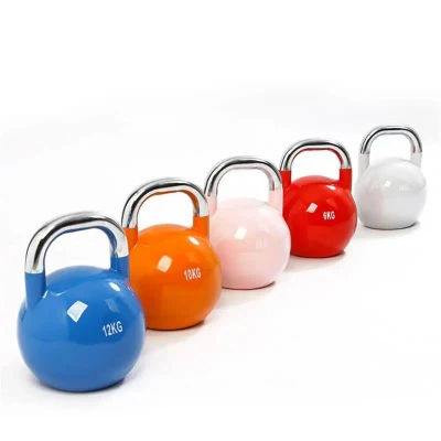 Factory Direct Supplier Color Cast Iron Custom Logo Competition Fitness Kettlebell