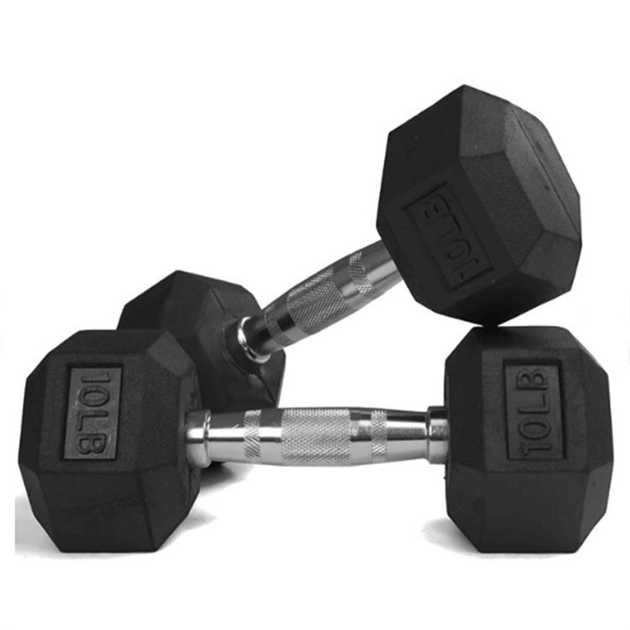 Professional Fix Cast Iron Rubber Coated Hex Dumbbell From 5lb to 150lb