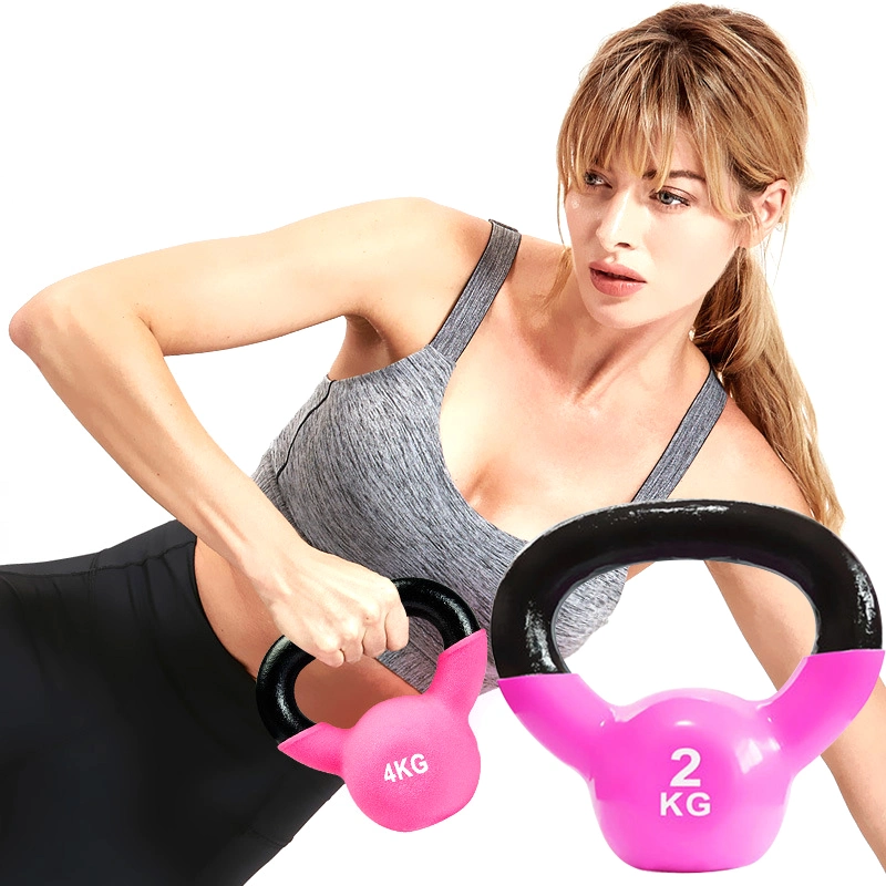 China Manufacture Wholesale Gym Fitness Vinyl Coated Kettlebells Color Vinyl Kettlebell