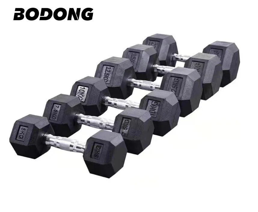 Wholesale Power Training Hex Weight Lifting Rubber Coated Power Training Sport Lifting Gym Dumbbell Set