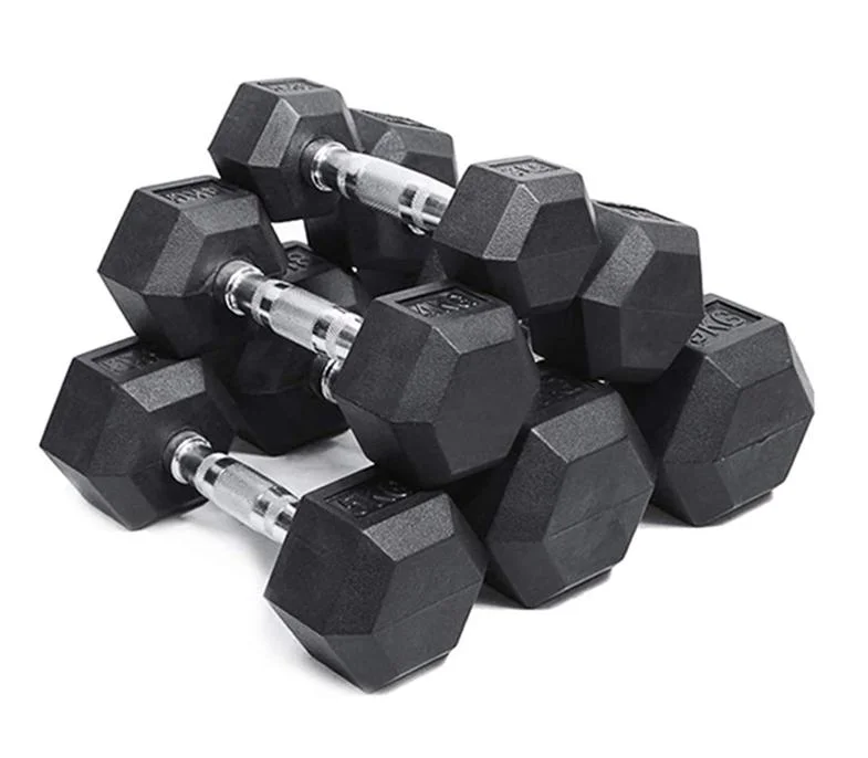 Hot Sale Cheap Price Cast Iron Dumbbell Manufacture Custom Gym Equipment Fitness Weight Lifting Power Training Baking Round Head Fixed Free Weights Gym Dumbbell