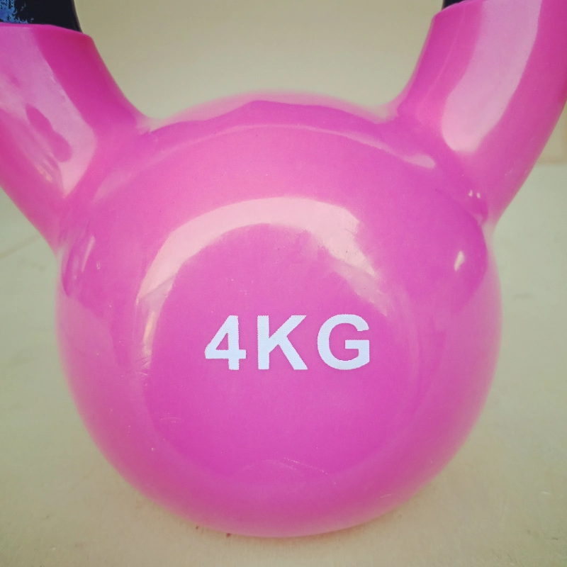 Colorful Fitness Cast Iron Kettlebell with Vinyl Dipping