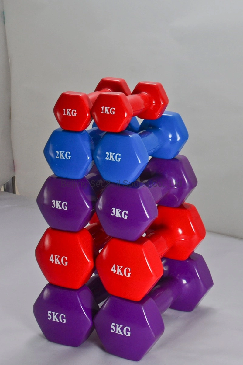 Colored Neoprene Coated Dumbbell Set with Storage Box