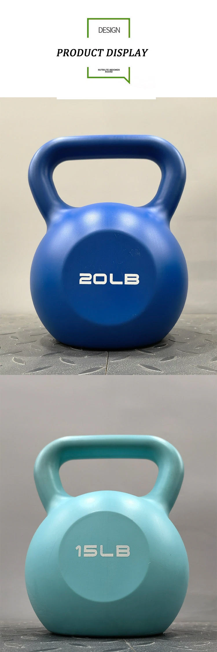 China High Quality Bodybuilding Kettlebell Handle Rubber Coated Weightlifting Cement Kettlebell