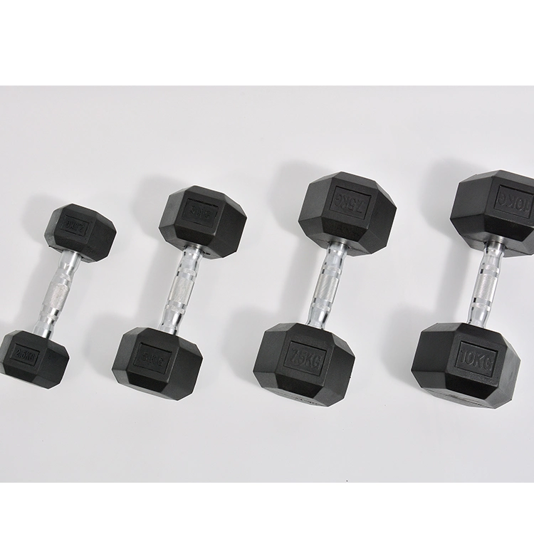 Hot Selling Amazon Popular High Quality Hexagon Dumbbell Dumbbell Hex Logo Customized Rubber Hex Dumbbells