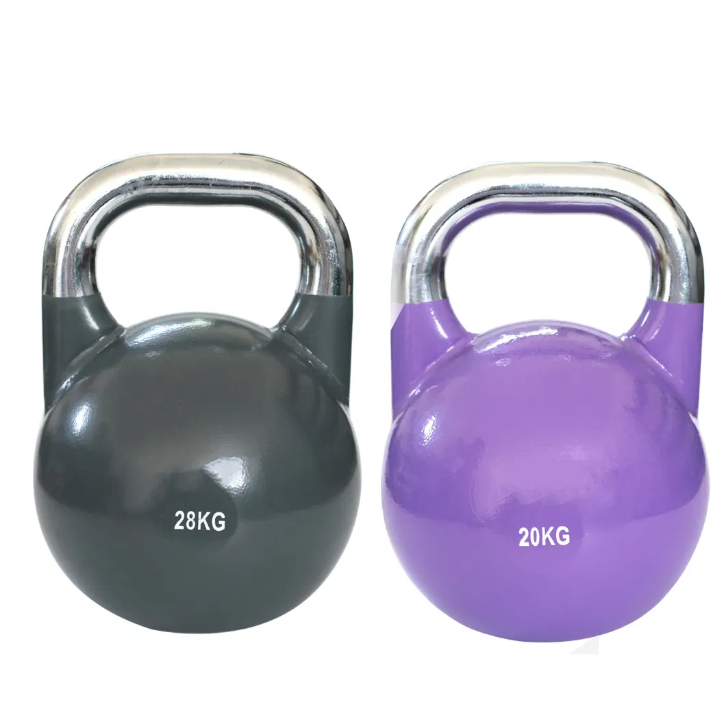 Gym Equipment Weight Lifting Power Training Competition Professional Colorful Rubber Coated Kettlebell