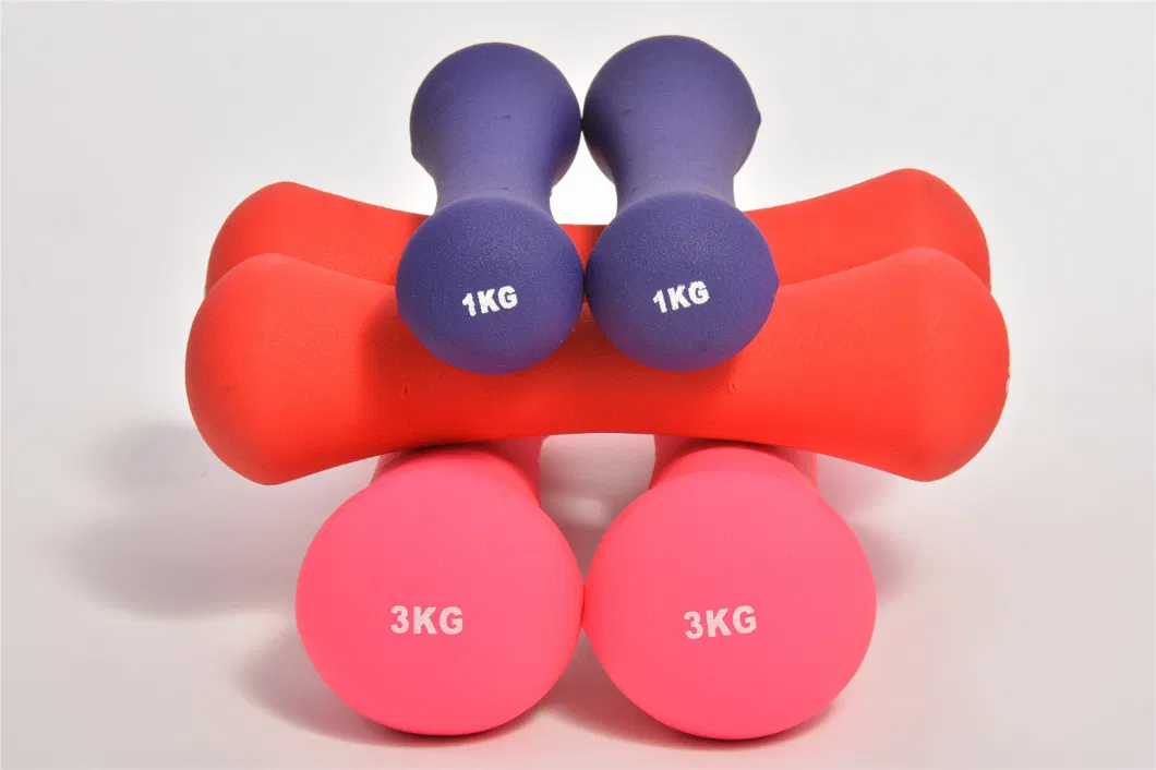 Colored Neoprene Coated Dumbbell Set with Storage Box