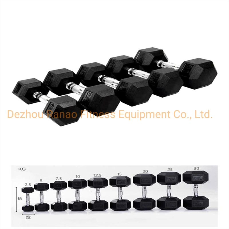 OEM Factory Directly Product Hex Rubber Dumbbell, Home Gym Strength Equipment Hex Dumbbell for Fitness