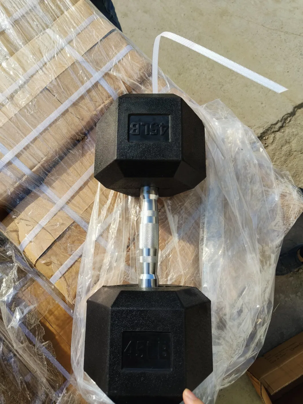 5 - 120 Lb Rubber Hex Dumbbells with Logo Available