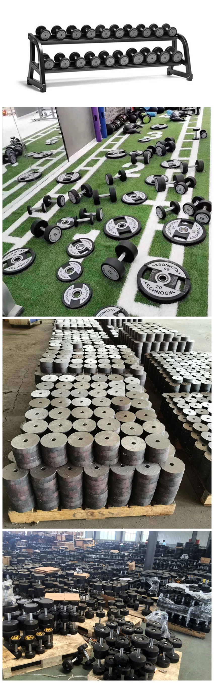 Custom China Dumbbell Barbell Set Factory Wholesale Gym Equipmen High Quality Cast Ironround Head Fixed Technology CPU PU Dumbbell Sets Both with Kg and Lb