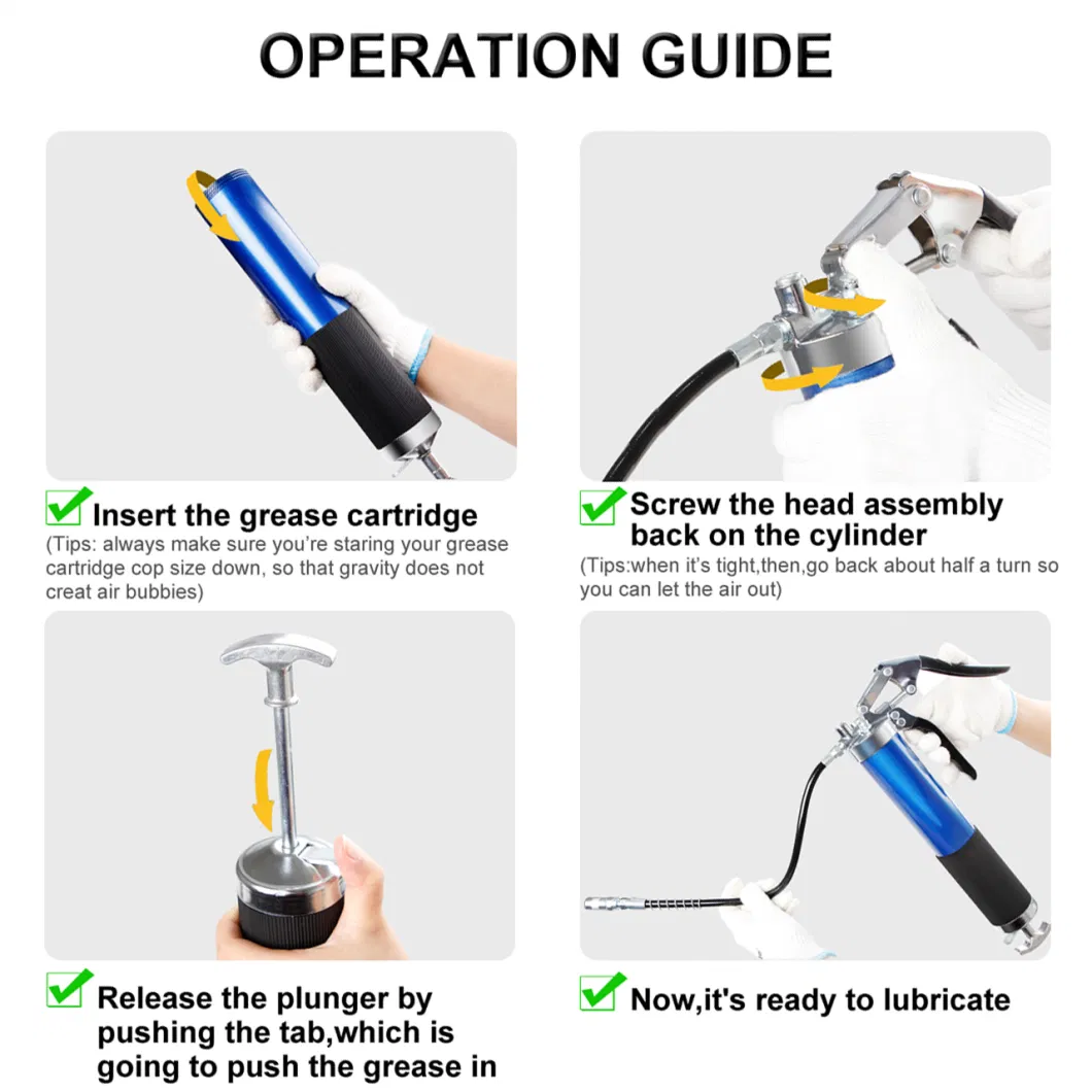 Light Weight High Pressure Powerful Hand Manual Grease Gun