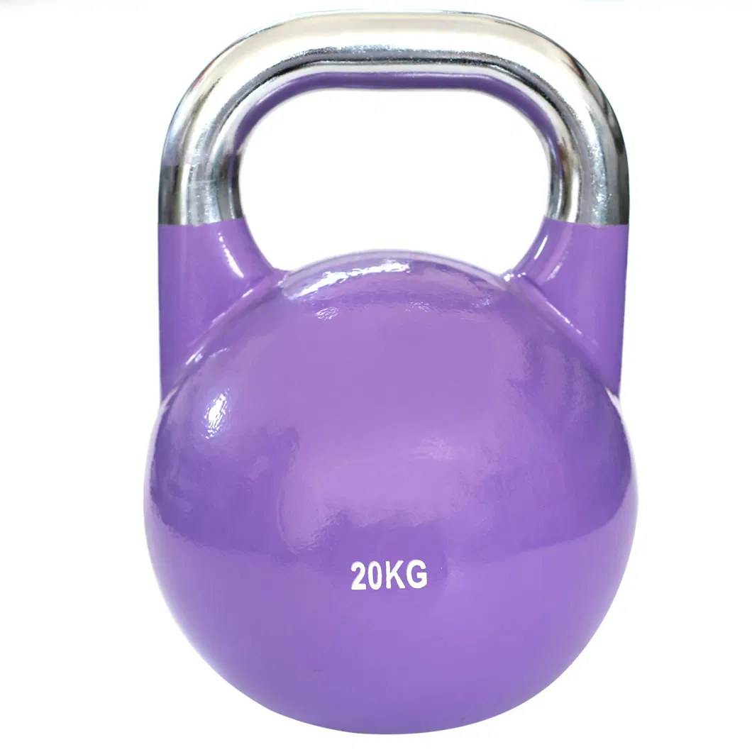 Gym Equipment Weight Lifting Power Training Competition Professional Colorful Rubber Coated Kettlebell