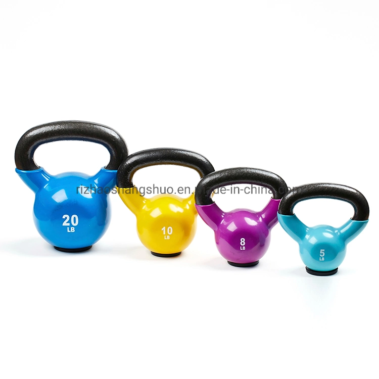 High Quality Factory Fitness Wholesale Custom Vinyl Coated Cast Iron Competition Kettlebell