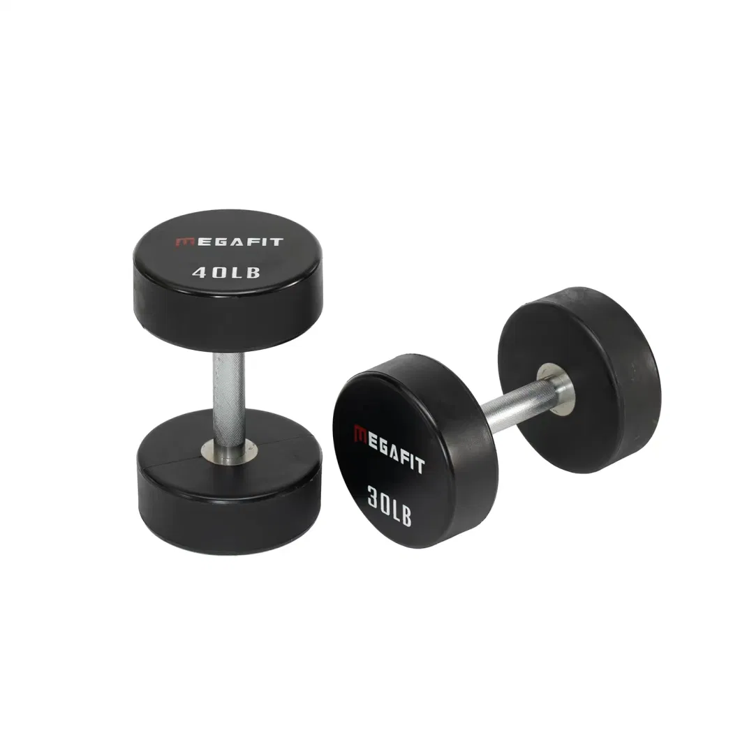 High Quality Custom Deluxe CPU Equipment Gym Fitness Urethane Round Head Dumbbell Pound System