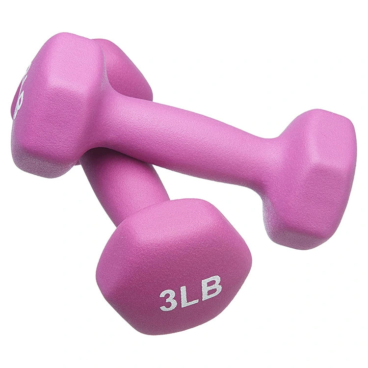 Hexagon Exercise Woman Hand Weight Pink Color Neoprene Dumbbell