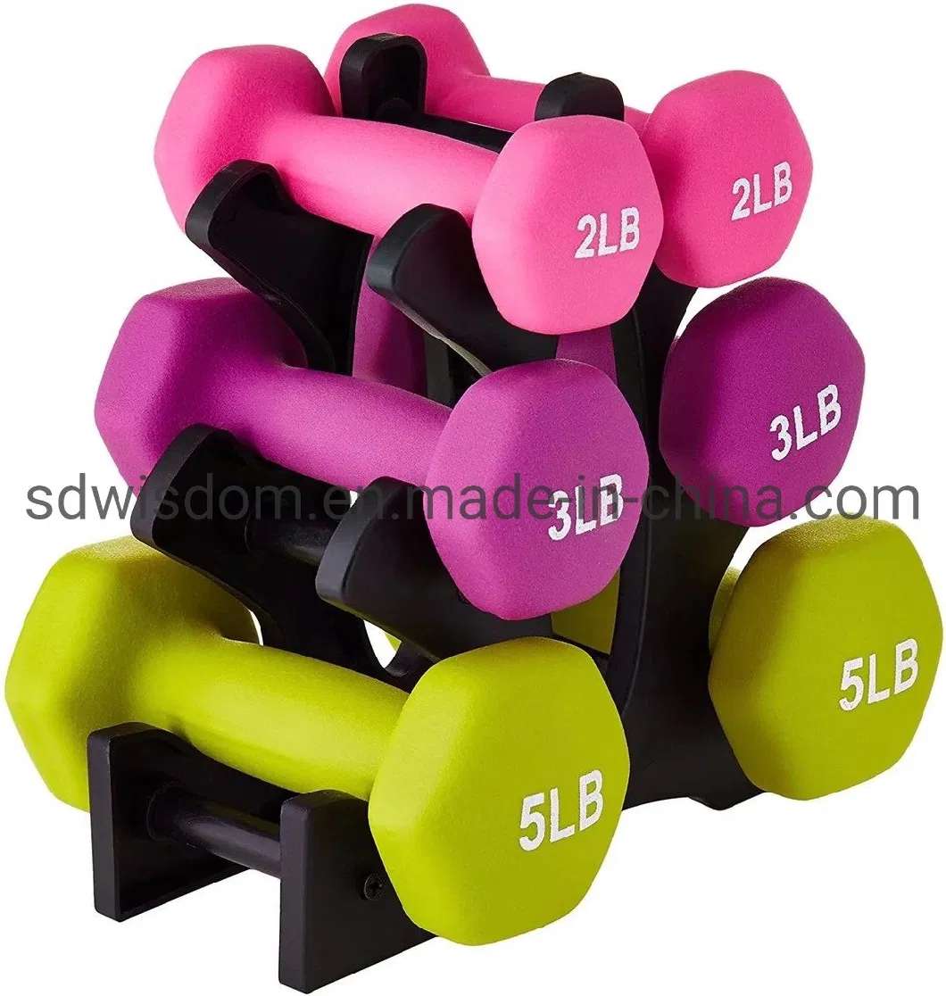 Home Gym Equipment Neoprene Colourful Woman Vinyl Dumbbell with Lb and Kg