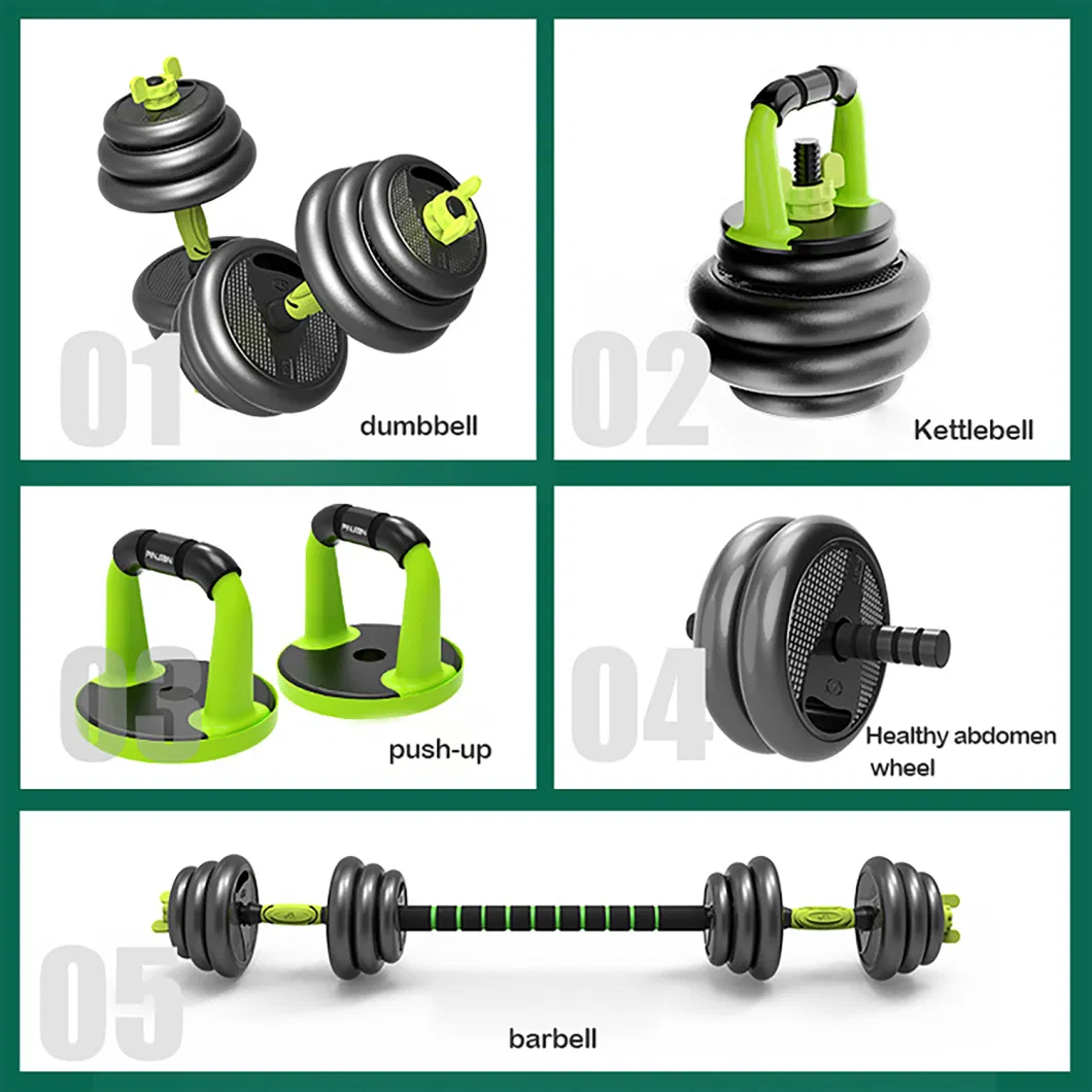 Household Weights Gym Fitness Equipment Kettlebell Free Weights Dumbbell Adjustable and Barbell Set for Body Building