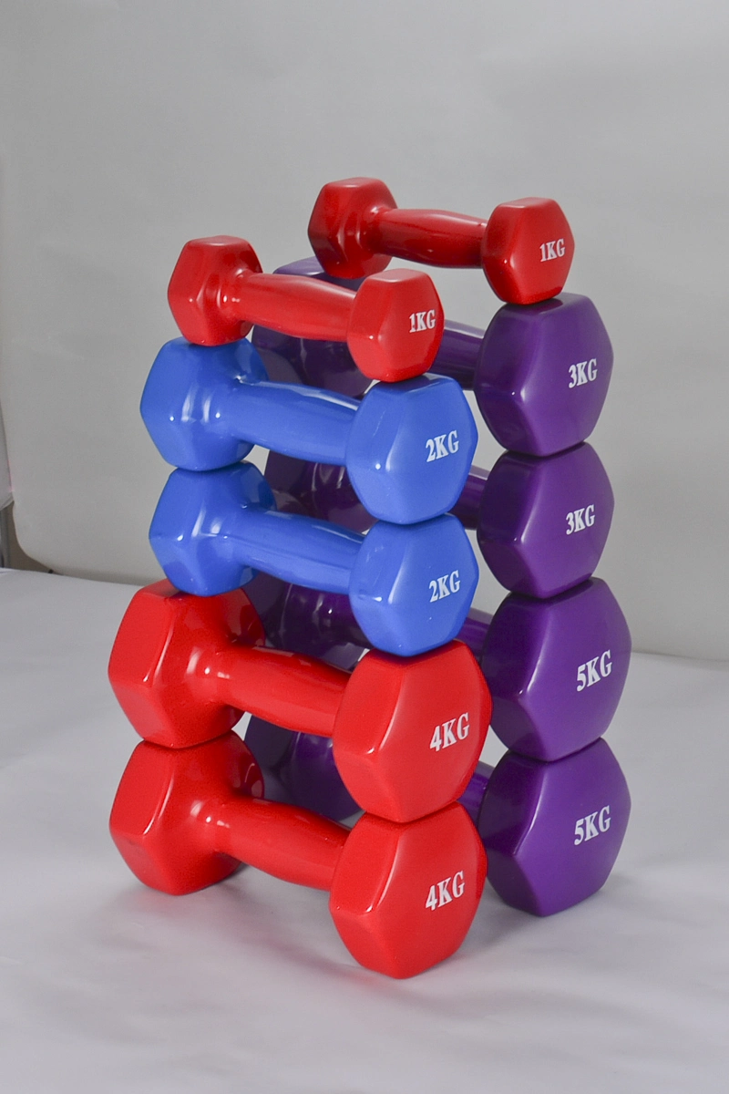 Colored Neoprene Coated Dumbbell Set with Storage Box