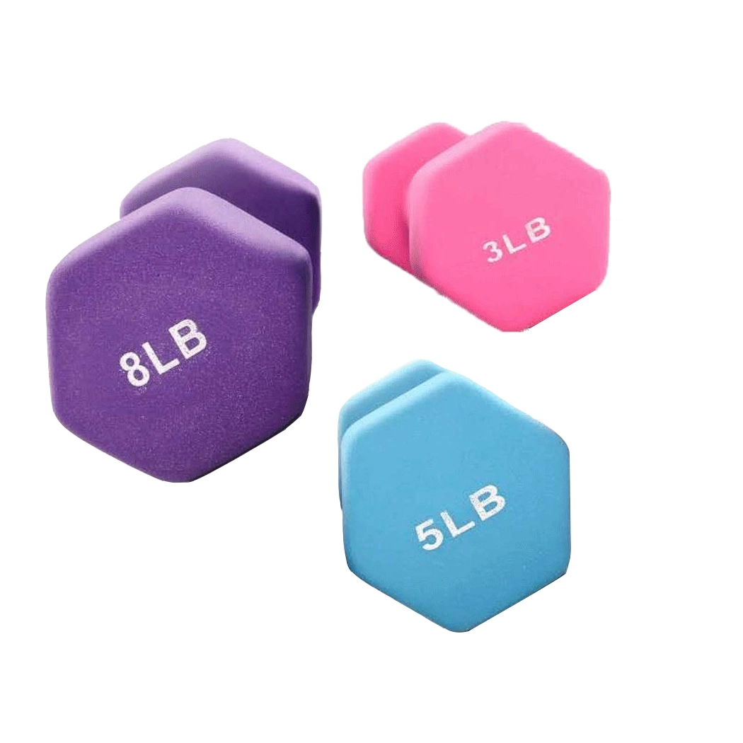 Non-Slip Dipping Colorful Fitness Neoprene Gym Equipment Free Weight Mancuernas Hexagonales Weightlifting Neoprene Dumbbells