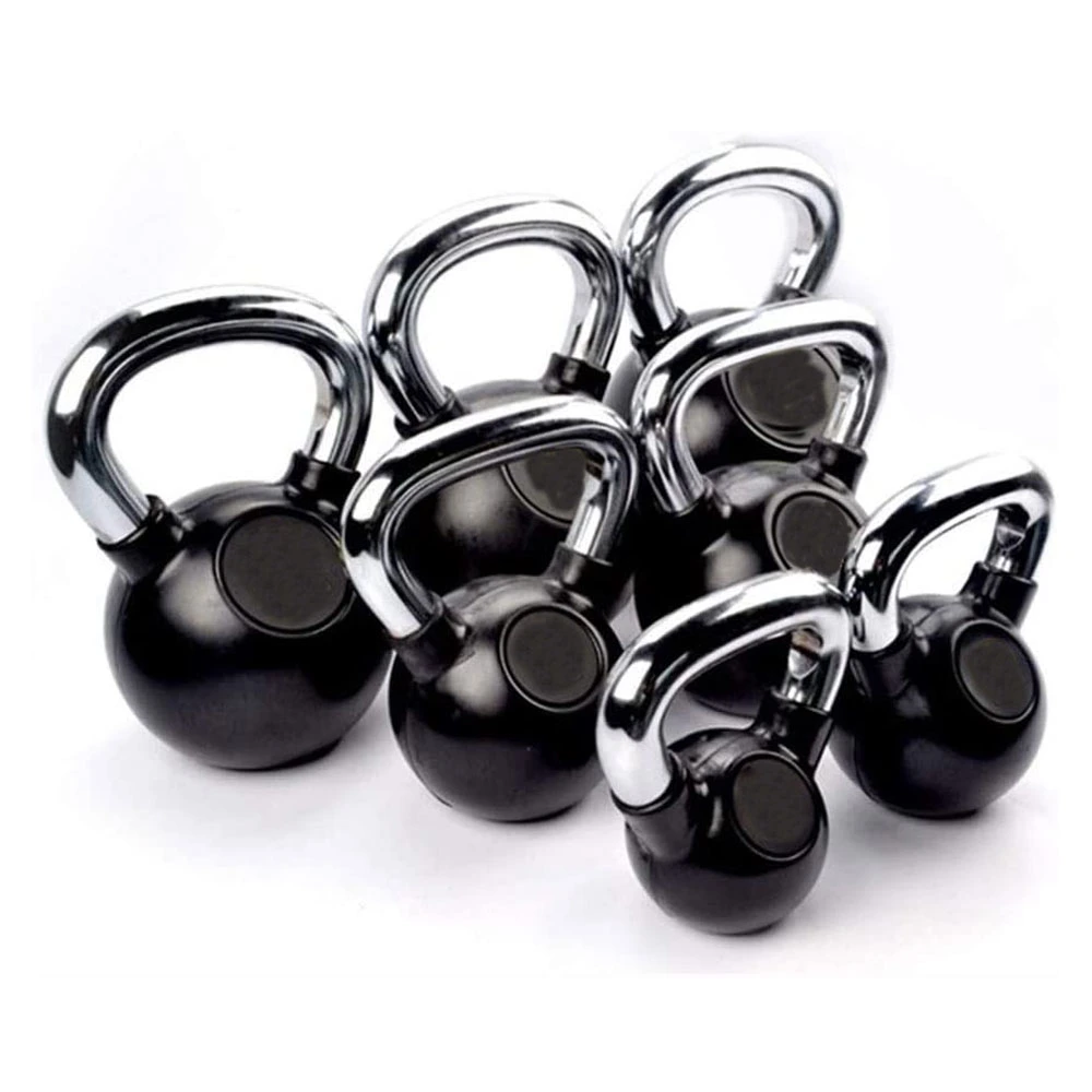 Rubber Coated Kettlebells with Chromed Handle