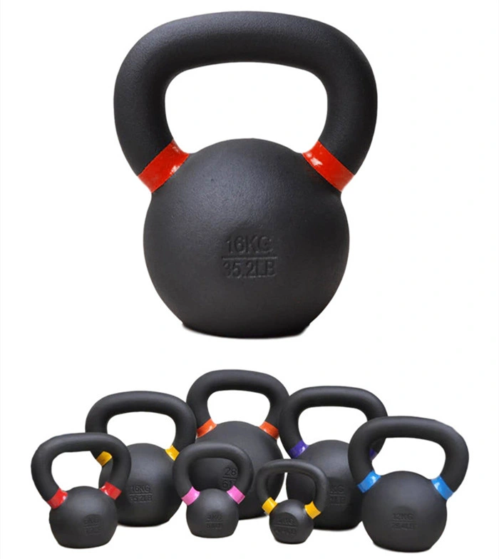 Crossfit Gym Wholesale Exercise Equipment Powder Coated Casting Iron Kettlebell Cast Iron Kettlebell