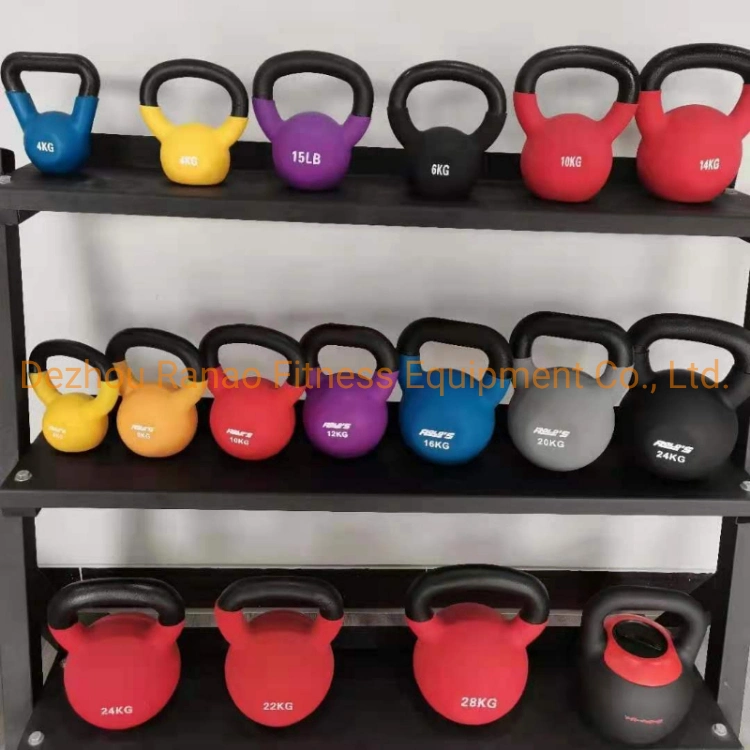 Home Gym Weight Strength Exercise Vinyl Coated Solid Cast Iron Plastic Dipping Kettle Bell