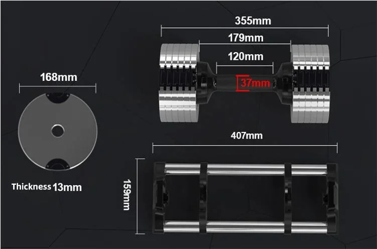 New Design Muscles Exercise Intelligent Adjustable Dumbbell