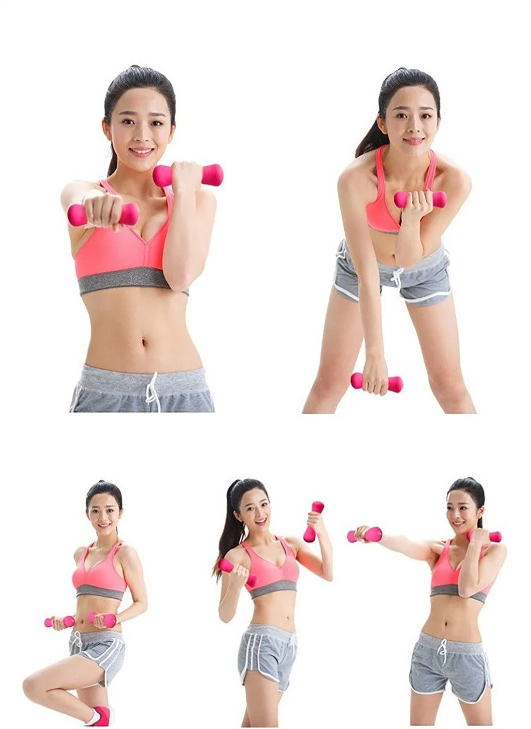 Wholesale Colourful Mini Neoprene Dumbbell Hand Weights Anti-Slip Anti-Roll Hex Shape Colorful Dumbbells