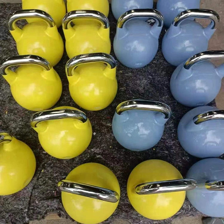 Gym Equipment Weight Lifting Power Training Competition Professional Colorful Rubber Coated Kettlebell