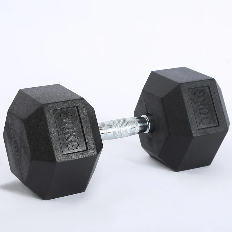 Fitness Equipment Rubber Encased Hexagon Dumbbells