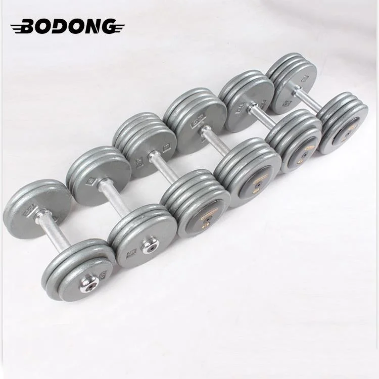 New Design Rounded Grip Commercial Gym Fitness Equipment Painted Cast Iron Dumbbell Set