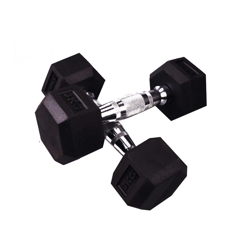 Factory Wholesale Hex Rubber Dumbbell