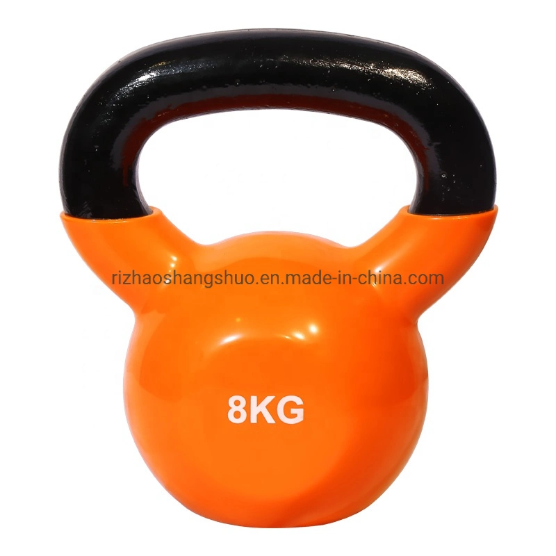 High Quality Factory Fitness Wholesale Custom Vinyl Coated Cast Iron Competition Kettlebell