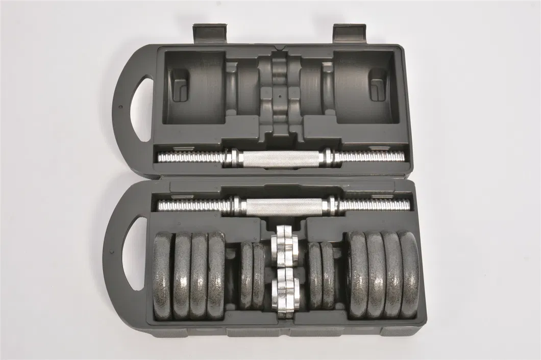 20kg Adjustable Cast Iron Dumbbell Weights with Storage Box for Home Gym