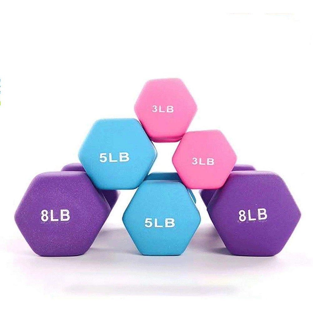 Non-Slip Dipping Colorful Fitness Neoprene Gym Equipment Free Weight Mancuernas Hexagonales Weightlifting Neoprene Dumbbells