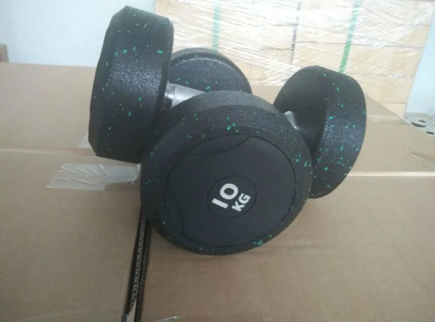 Black Round Head Rubber Coated Dumbbell in 2.5-50kg