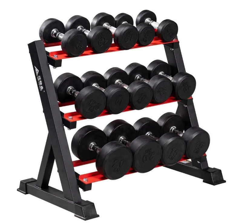 OEM Customizedhot Sale Cast Iron Rubber Coated Hex Dumbbell