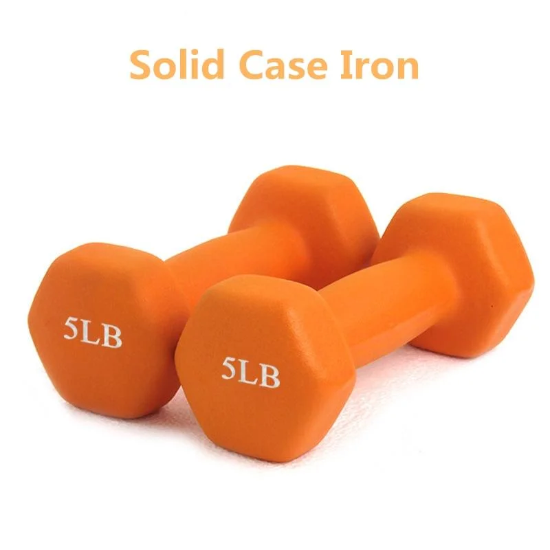 Fitness Custom Color 1kg 3kg 5kg 10kg Vinyl Dumbbell Weights Aerobic Gym Women Kid Hex Neoprene Dumbbell Set