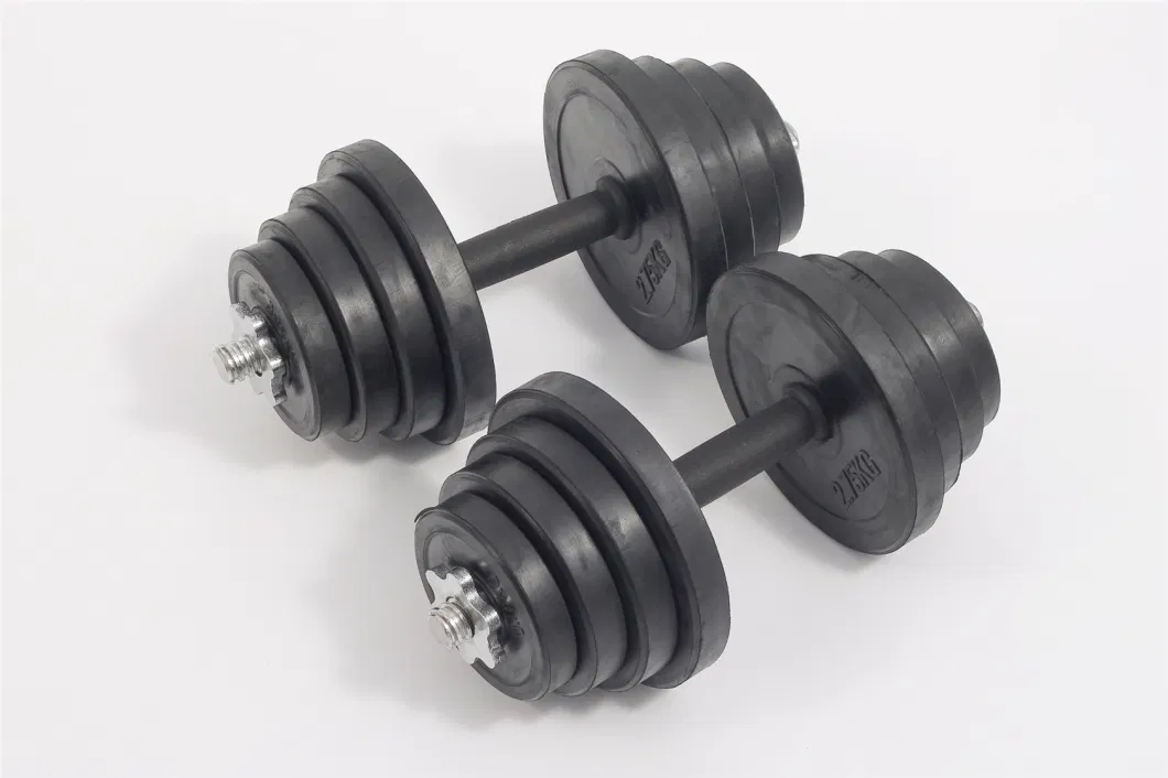 Home Gym Coated Rubber Hex Fixed Dumbbell 2.5-50kg and 15-120lb