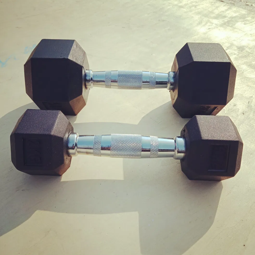 Black Rubber Hex Dumbbell with Wholeasale Price