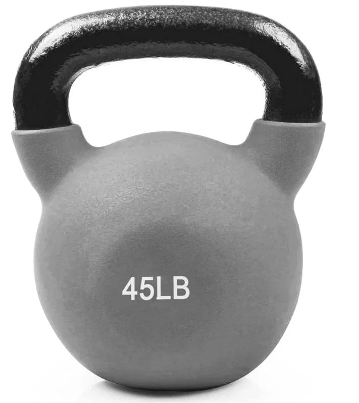 Customed Gym Weight Neoprene Coated Solid Cast Iron Kettlebell with Enamel Finish 45 Pound