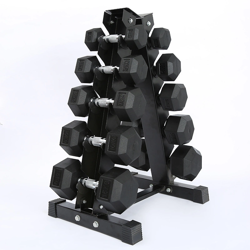 Fitness Equipment Rubber Encased Hexagon Dumbbells